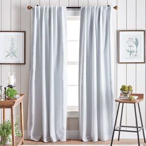 Martha Stewart - 84"x50" Martha Stewart 2pk 84" Lido Linen Blackout White